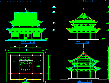 仿古寺廟規劃設計圖紙免費下載 - 園林古建 - 土木工程網